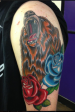 Colour bear and roses arm piece
